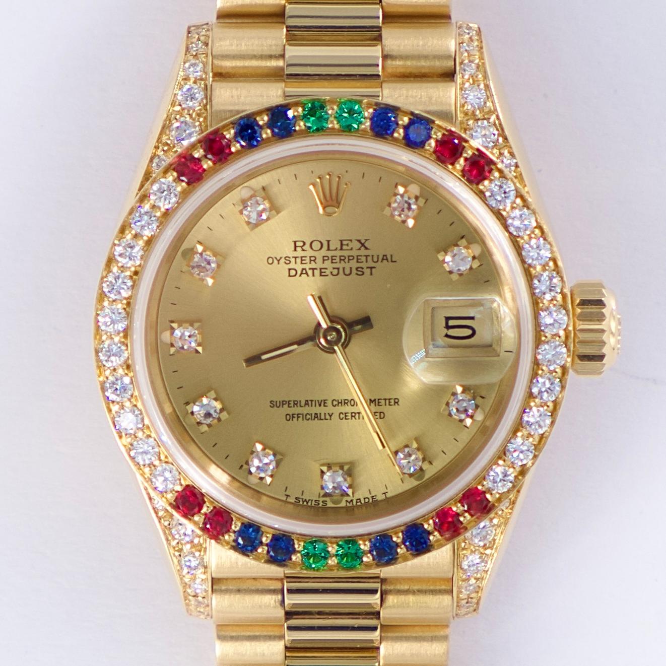 デイトジャスト（Datejust）　Ref.69038G　　　　三色石ベゼル　　保証書付　　1988年　　KRS754