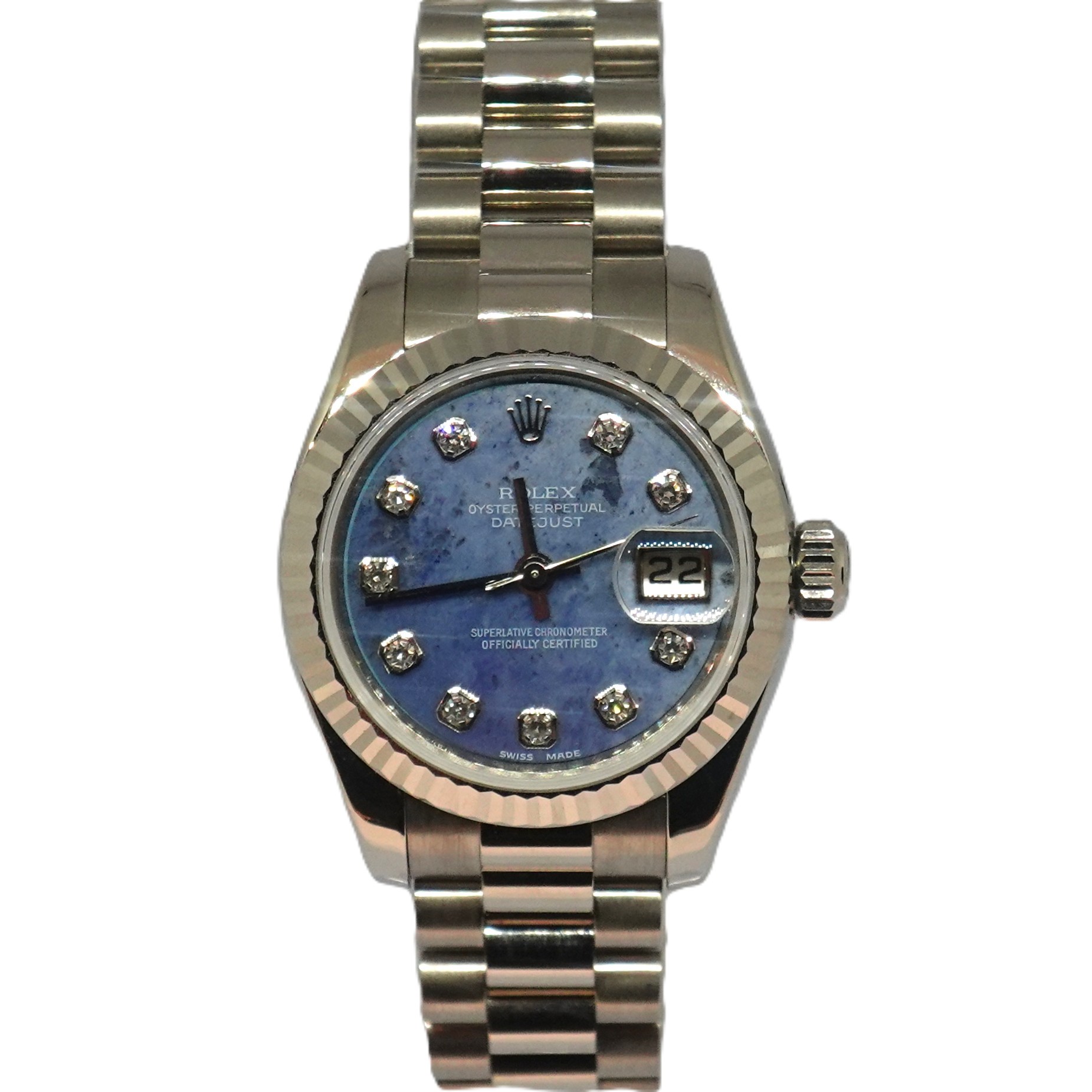 デイトジャスト（Datejust）　ソーダライト10P文字盤（Sodalite)　Ref.179179G　メーカー保証書付　自動巻　KRS1858
