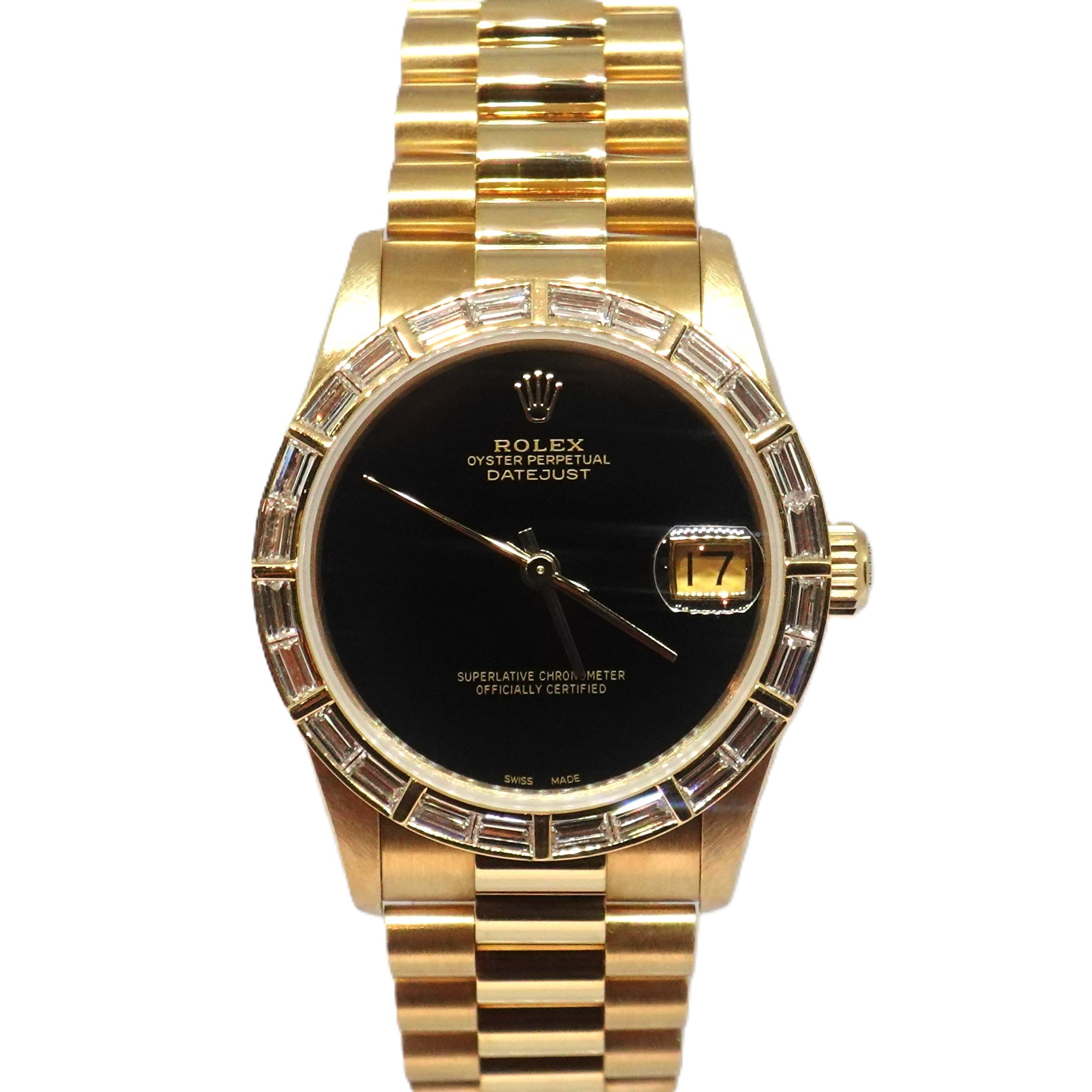 デイトジャスト（Datejust）　オニキス文字盤（Onyx）　バケットダイヤベゼル（Baguette）　Ref.68268　国際サービス保証書付　自動巻　KRS1849