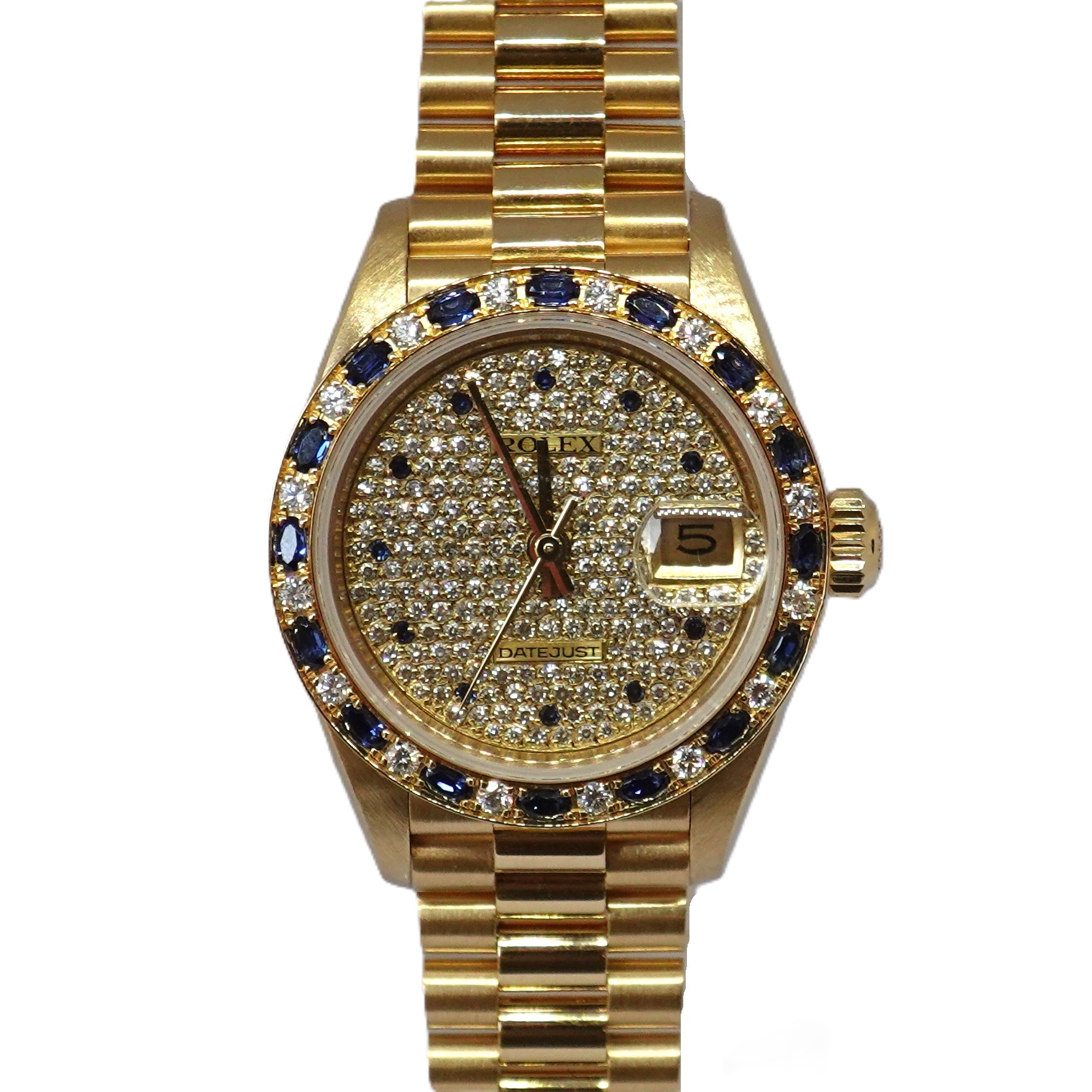 デイトジャスト（Datejust）　パヴェダイヤ10Pサファイヤ（Pave diamond + Sapphire）　Ref.69198SA　　メーカー保証書、国際サービス保証書付　　自動巻　　KRS2090